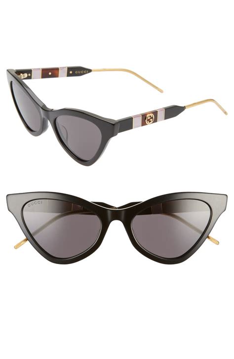 gucci symbols cat eye sunglasses|gucci 55mm cat eye sunglasses.